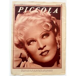 Gorgeous Italian 1936 Barbara Stanwyck Mae West Magazine My Little Chickadee
